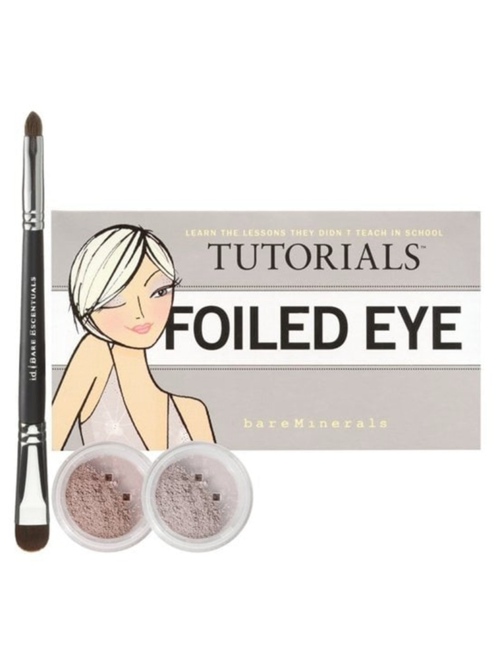 RARE bareminerals Foiled Eye Foiled Eye Tutorials Makeup Set & Brush
